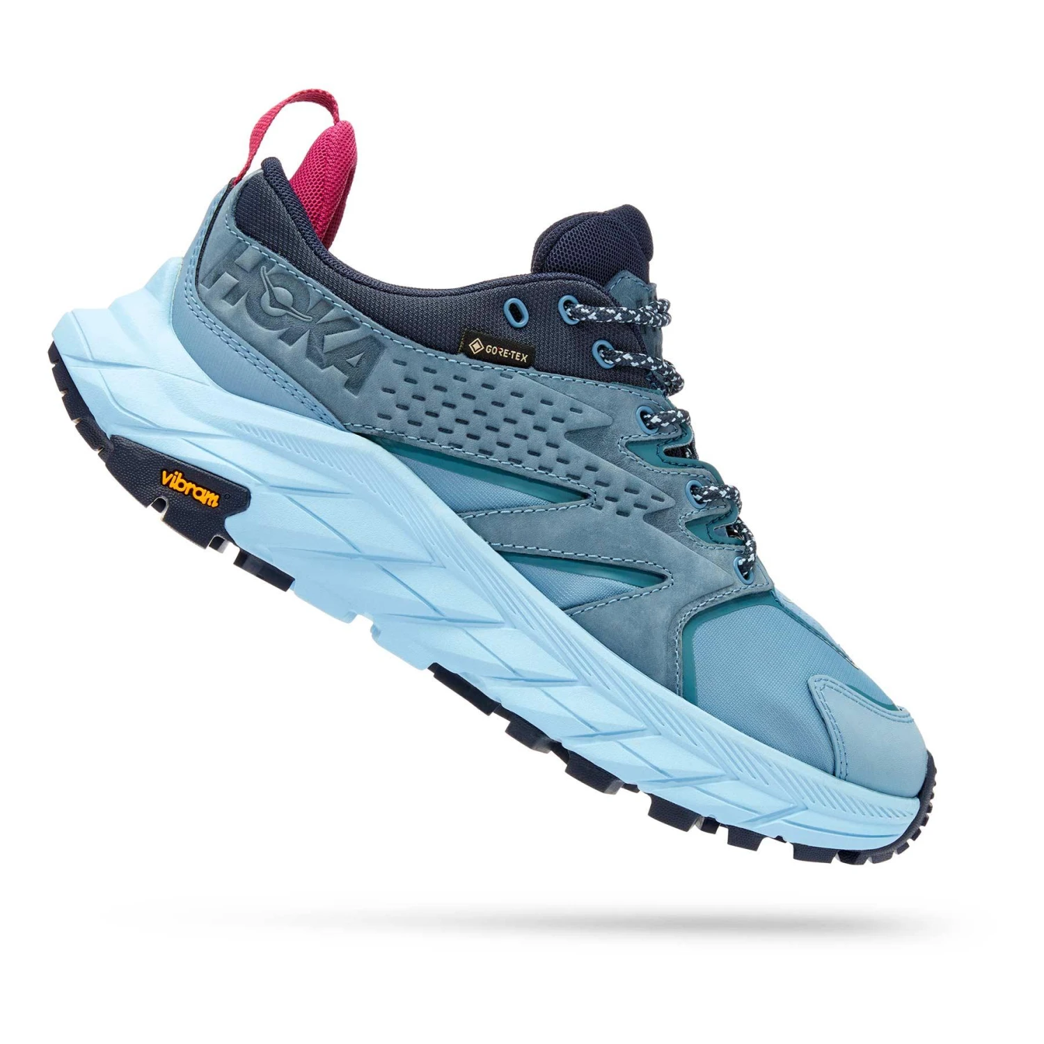 HOKA Anacapa Low GORE-TEX Trekkingschuhe Grau/fuchsia/blau-grau 3 HOKA Anacapa Low GORE-TEX Trekkingschuhe Grau/fuchsia/blau-grau