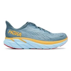 HOKA Clifton 8 Wide Laufschuhe Blau/grau/orange