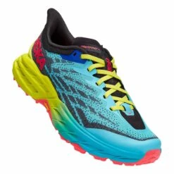 Hoka Speedgoat 5 Damen Trailrunningschuhe Hellblau/grün/schwarz