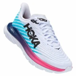 HOKA Mach 5 Weiß Blau Rot Damenschuhe