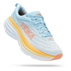 HOKA Bondi 8 Damen Laufschuhe Weiß/hellblau/orange