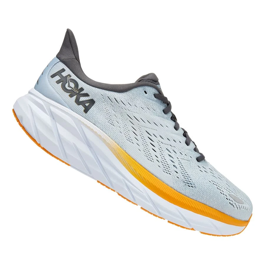 HOKA Clifton 8 Laufschuhe Hellblau/orange/schwarz 3 HOKA Clifton 8 Laufschuhe Hellblau/orange/schwarz
