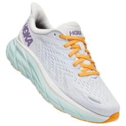HOKA Clifton 8 Damen Laufschuhe Weiß/orange
