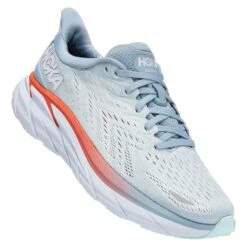HOKA Clifton 8 Damen Laufschuhe Hellblau/orange