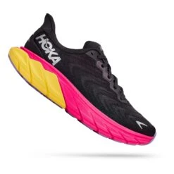 HOKA Arahi 6 Damen Laufschuhe Schwarz/fuchsia/gelb