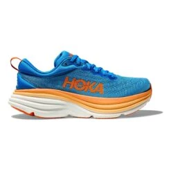 HOKA Bondi 8 Damen Laufschuhe Blau/hellorange/weiß