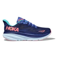 HOKA Clifton 9 Damen Laufschuhe Dunkelblau/lila/hellrosa