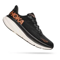 HOKA Clifton 9 Damen Laufschuhe Schwarz/braun/weiß