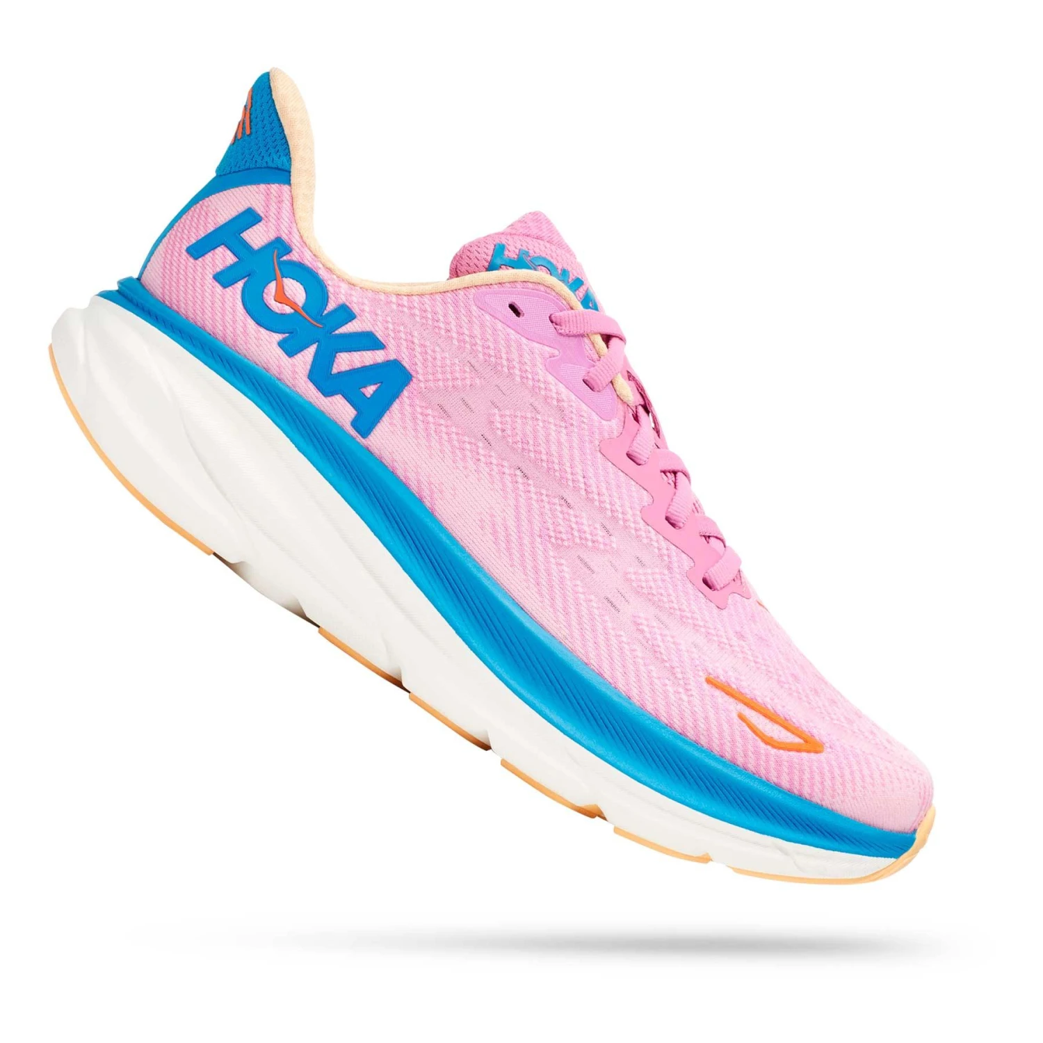 HOKA Clifton 9 Damen Laufschuhe Kaugummirosa/dunkelblau/orange 3 HOKA Clifton 9 Damen Laufschuhe Kaugummirosa/dunkelblau/orange