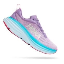 HOKA Bondi 8 Damen Laufschuhe Lila/hellblau/weiß