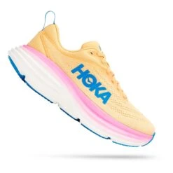 HOKA Bondi 8 Damen Laufschuhe Pastellgelb/hellrosa/blau
