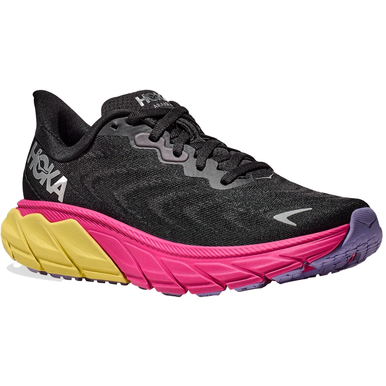 Hoka Arahi 6 Damen Laufschuhe - Schwarz / Pink Yarrow 3 Hoka Arahi 6 Damen Laufschuhe - Schwarz / Pink Yarrow