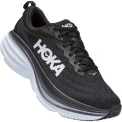 Hoka Bondi 8 Laufschuhe Herren - Schwarz / Weiß