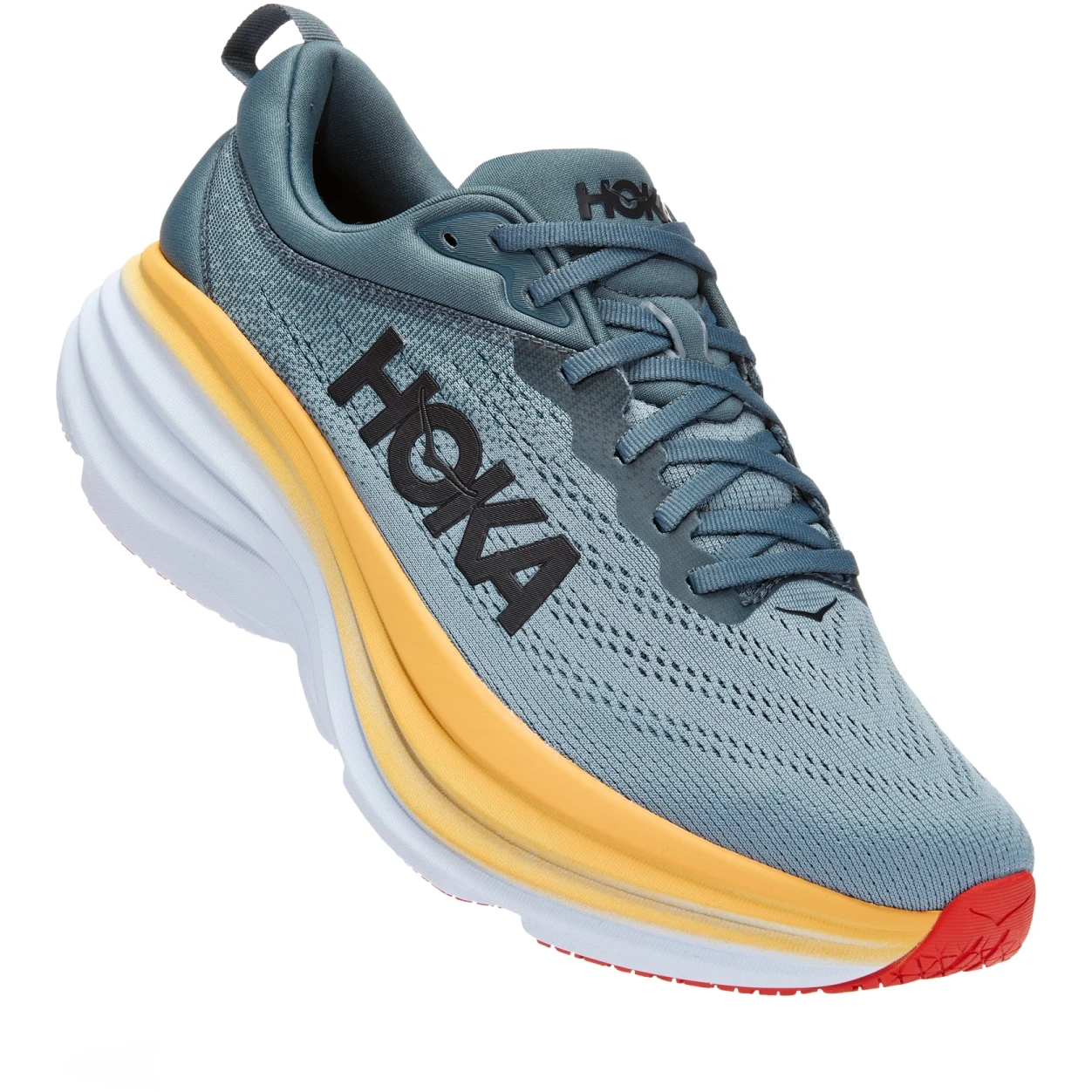 Hoka Bondi 8 Wide Laufschuhe Herren - Goblin Blue / Mountain Spring 3 Hoka Bondi 8 Wide Laufschuhe Herren - Goblin Blue / Mountain Spring