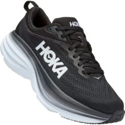 Hoka Bondi 8 Wide Laufschuhe Damen - Schwarz / Weiß