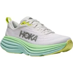Hoka Bondi 8 Laufschuhe Damen - Blanc De Blanc / Sunlit Ocean