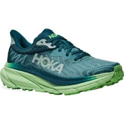 Hoka Challenger 7 Laufschuhe Damen - Ocean Mist / Lime Glow
