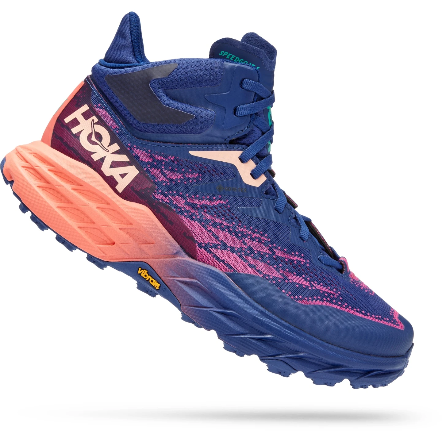 Hoka Speedgoat 5 Mid GTX Damen Laufschuhe - Bellwether Blue / Camellia 5 Hoka Speedgoat 5 Mid GTX Damen Laufschuhe - Bellwether Blue / Camellia – Bild 3
